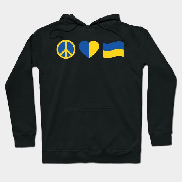 Peace Love Ukraine Hoodie by DesignWise